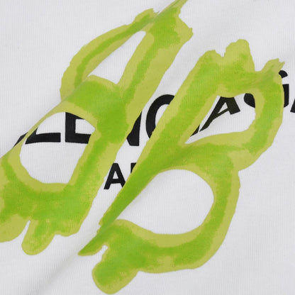 Balenciaga White & Green T-Shirt Without Collar
