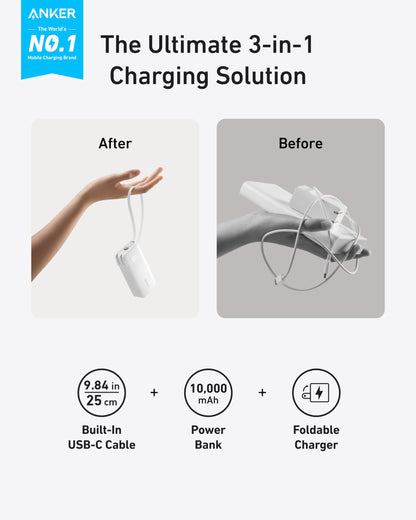 Anker Power Bank (10K, Fusion, Built-In Cable) — photo 2 of 10
