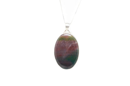 Large Vintage Fluorite Southwest Sterling Silver Necklace Pendant