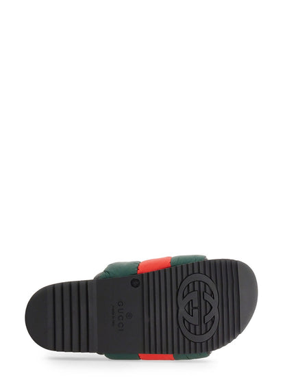 GUCCI Slider Sandal with Web Ribbon - 3 cm Sole Height