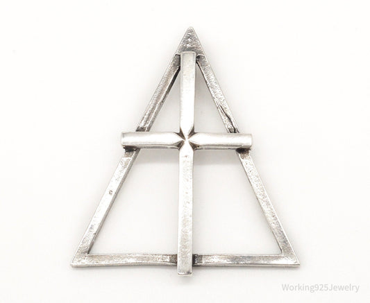 Large Antique Cross Sterling Silver Pendant