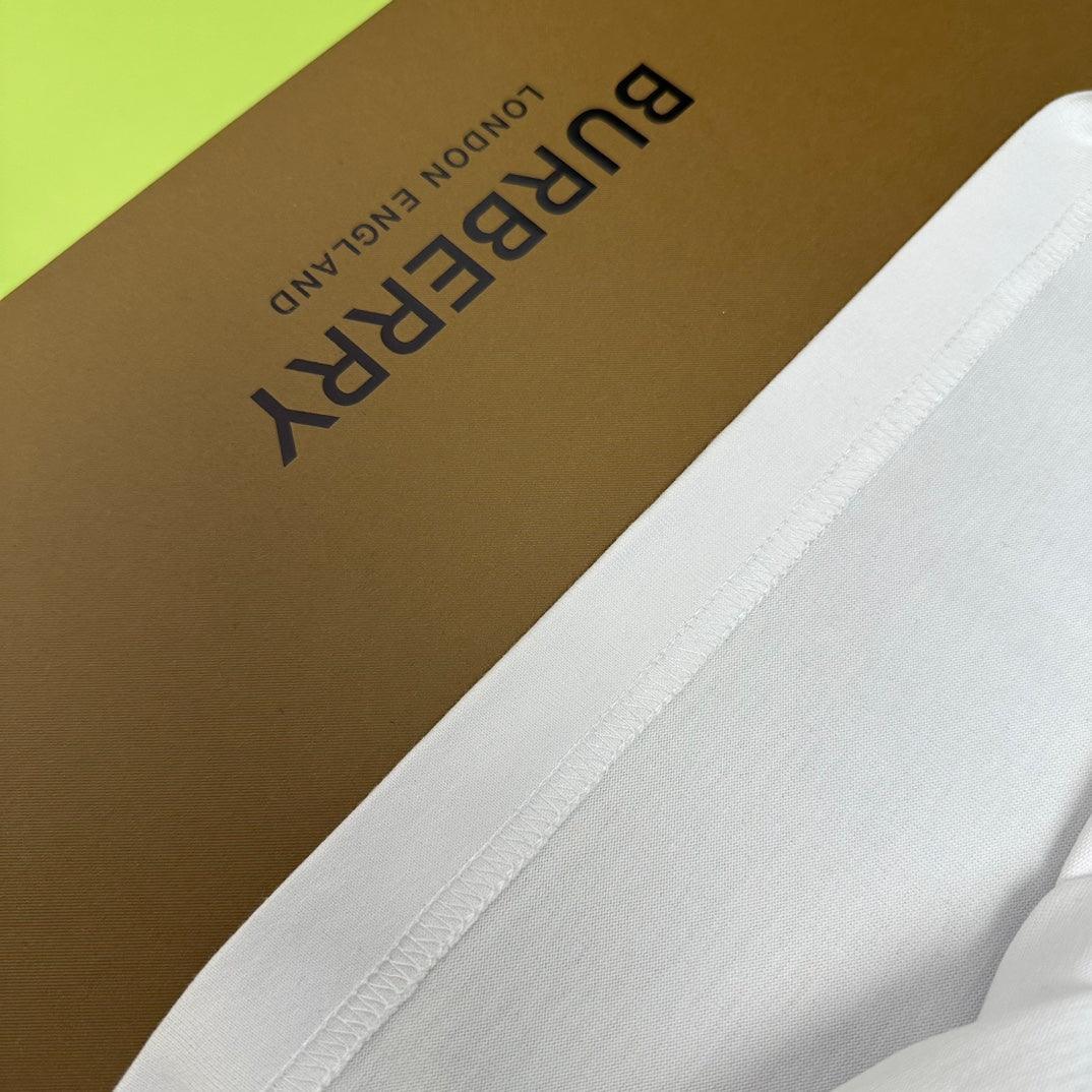 Burberry T-Shirt Without Collar 'White & Beige' - Luxury Casual Elegance