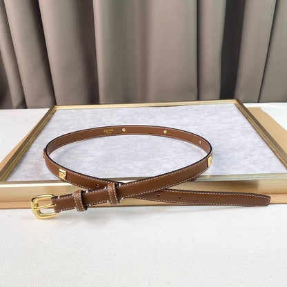 Celine Women Gold Buckle Belt 'Brown'