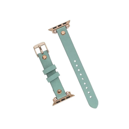 Apple Watch Mint Green Leather Strap - Detroit