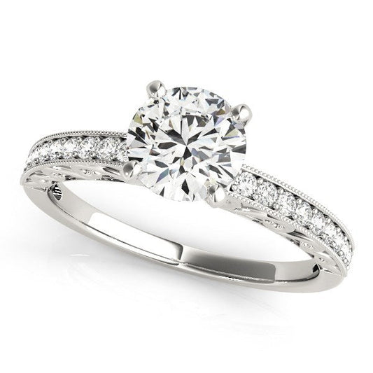 14k White Gold Antique Style Diamond Engagement Ring (1 1/8 cttw) — photo 1 of 4