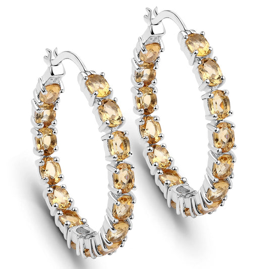 4.80 Carat Genuine Citrine .925 Sterling Silver Earrings — photo 1 of 6