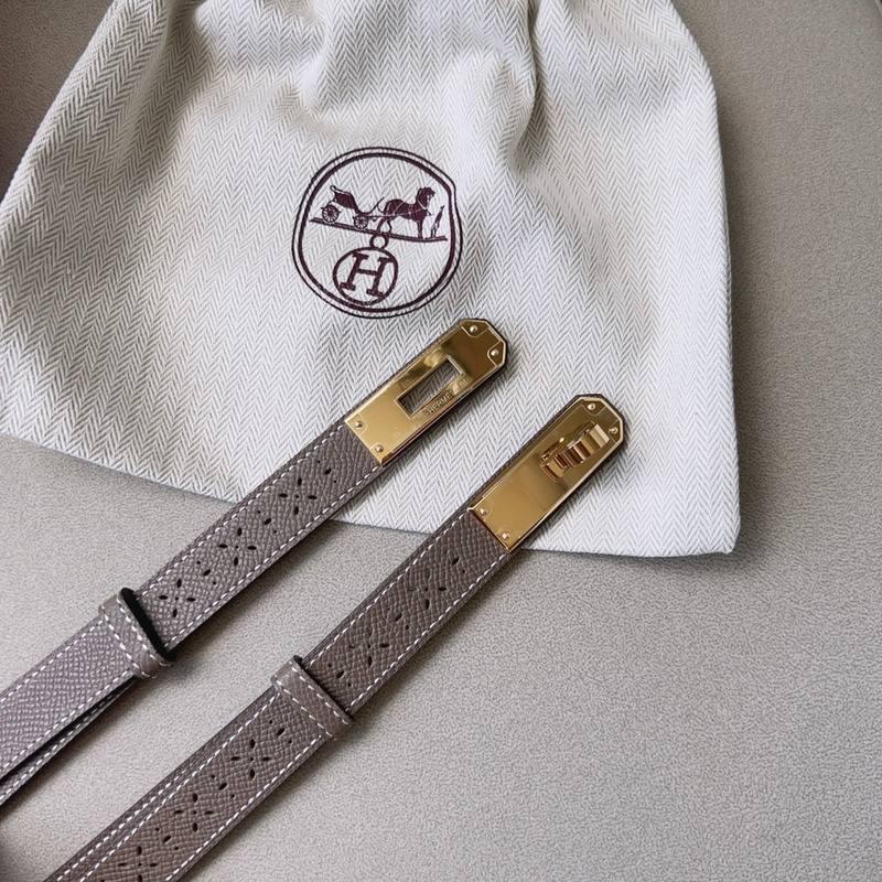 Hermes Men Gold Buckle Belt 'Grey'