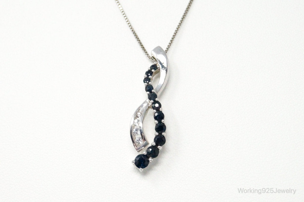 Designer Alwand Vahan Sapphire Cubic Zirconia Sterling Silver Necklace