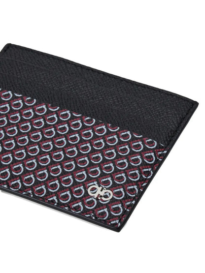 Ferragamo Mini Hammered Leather Card Holder