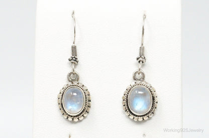Vintage Moonstone Bali Style Sterling Silver Earrings