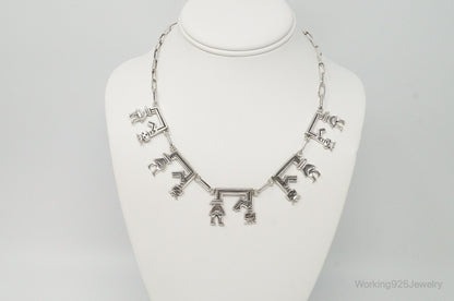 Vintage Native America Unsigned Sterling Silver Necklace