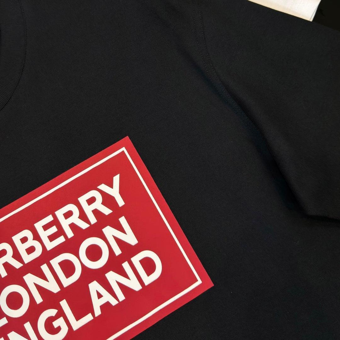 Burberry Black & Red T-Shirt Without Collar