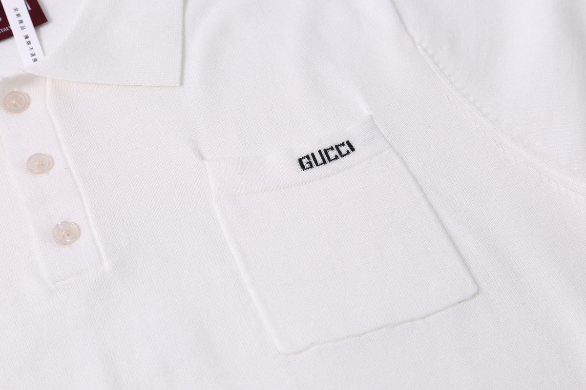 Gucci Collar T-Shirt - Premium Cotton White Tee