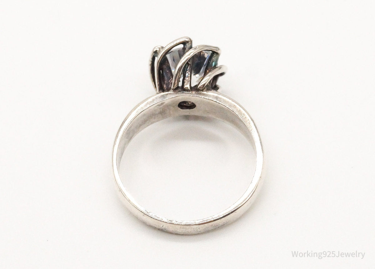 Vintage Cubic Zirconia Sterling Silver Ring - Size 7.75