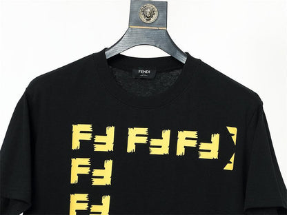 Fendi T-Shirt without Collar 'Black-Yellow'