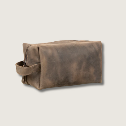 Handmade Leather Makeup Bag - Brown- Minneapolis