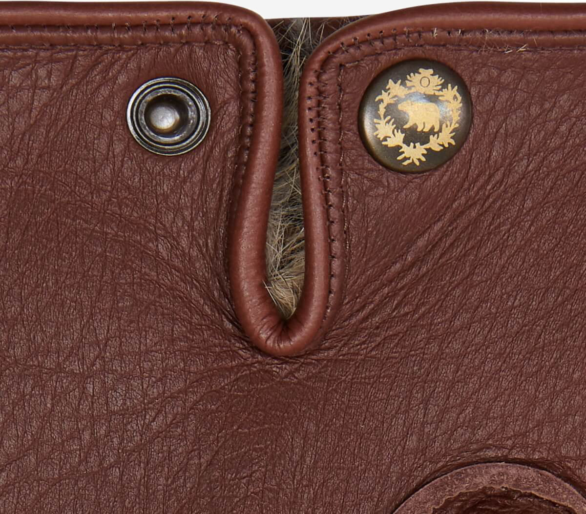 Diego (brown) - Italian gloves made of American deerskin leather with rabbit fur lining — photo 8 of 10