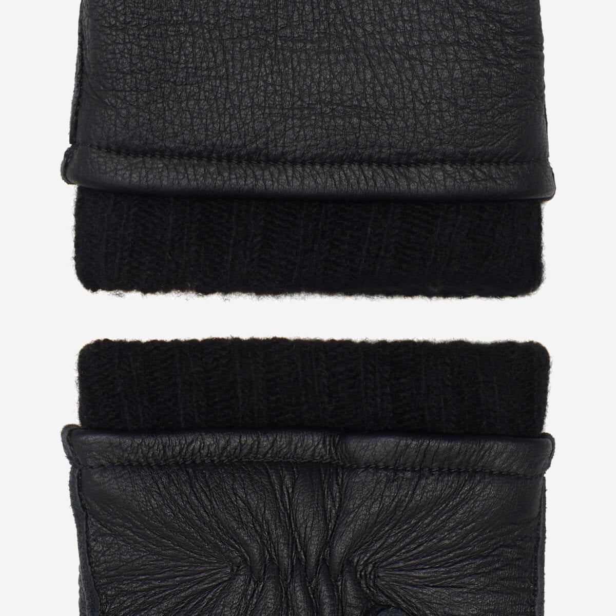 Vittoria (black) - Italian gloves made of American deerskin leather with cashmere lining — photo 7 of 10