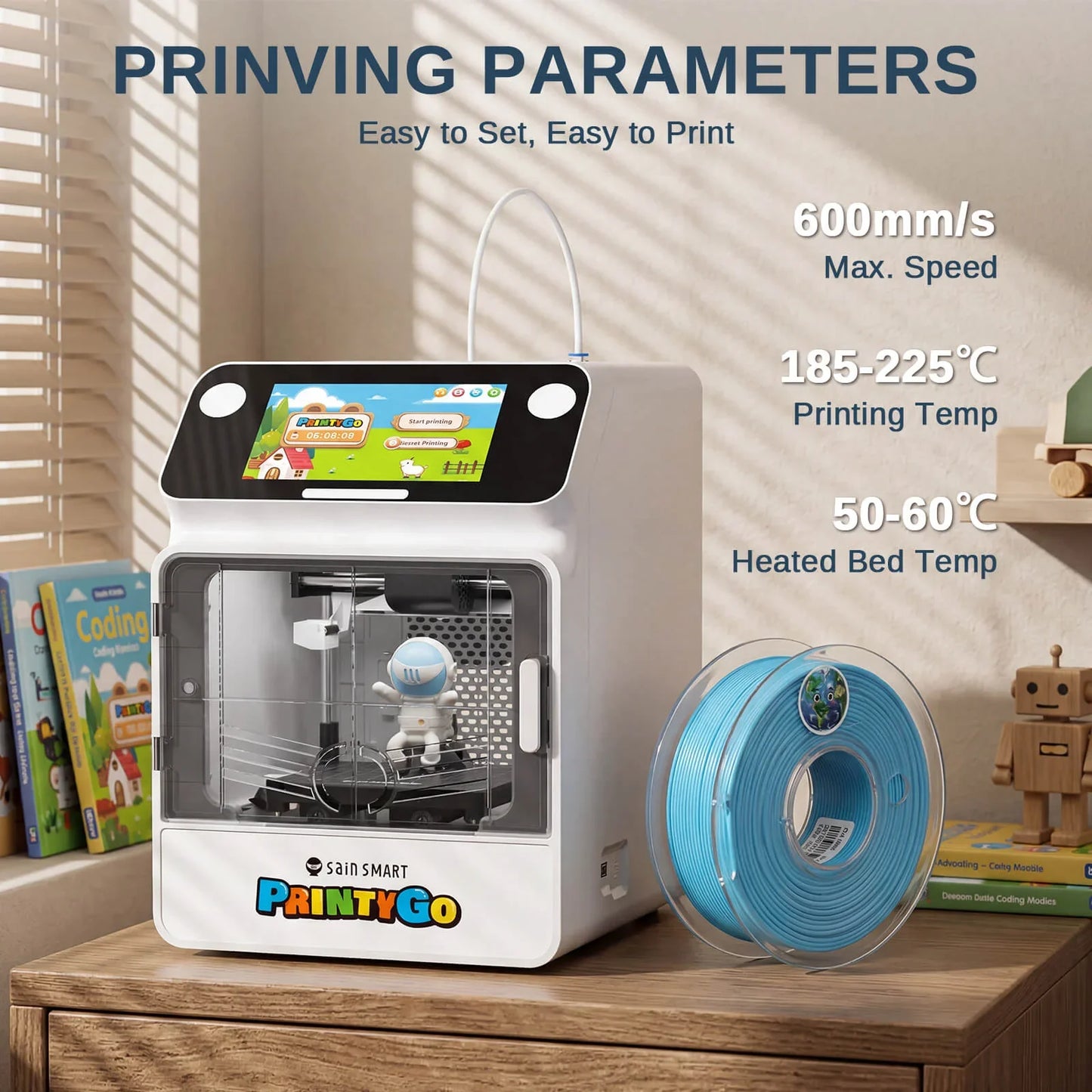 PLA Filament 1.75mm, Planet Explorer 8-Color Mini Spool Bundle, 250g Each, High-Speed PLA, +/-0.02mm Accuracy, Easy-to-Print, Compatible with Most FDM 3D Printers — photo 4 of 8