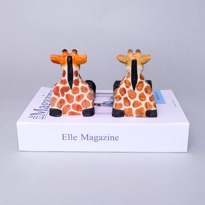 Handmade Wood-Carved Giraffe Cellphone Stand