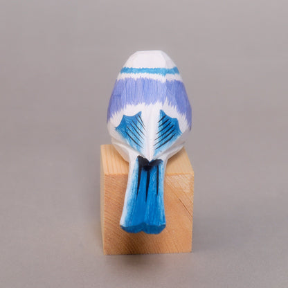 Hand-Carved Wooden Bird Figurine – White