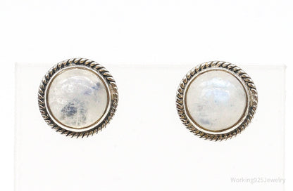 Vintage Moonstone Sterling Silver Earrings – Estate Jewelry