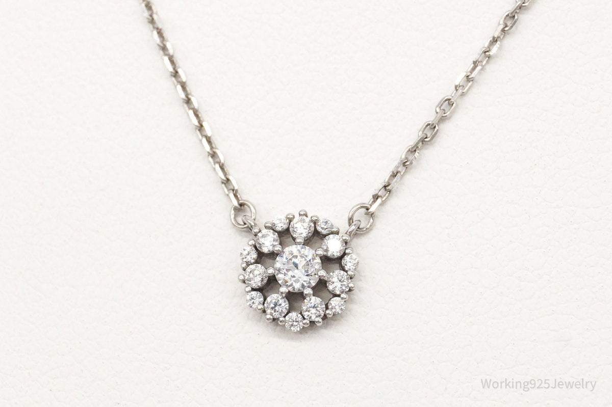 Vintage Cubic Zirconia Sterling Silver Necklace
