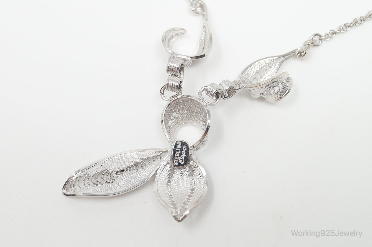 Vintage Joseph Esposito Filigree Sterling Silver Necklace