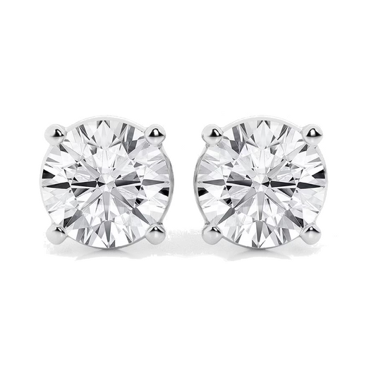 AGI Certified 6 CTW Lab Grown Diamond Stud Earrings in 14K White or Yellow Gold – G VS Round Cut