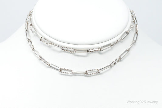 Vintage Modernist Link Sterling Silver Chain Necklace — photo 1 of 9