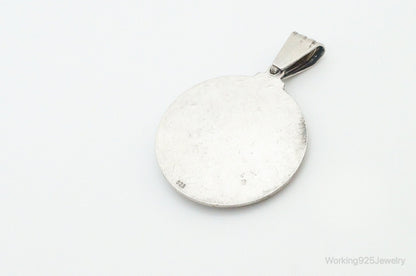 Vintage Ruby Religious Sterling Silver Pendant Charm