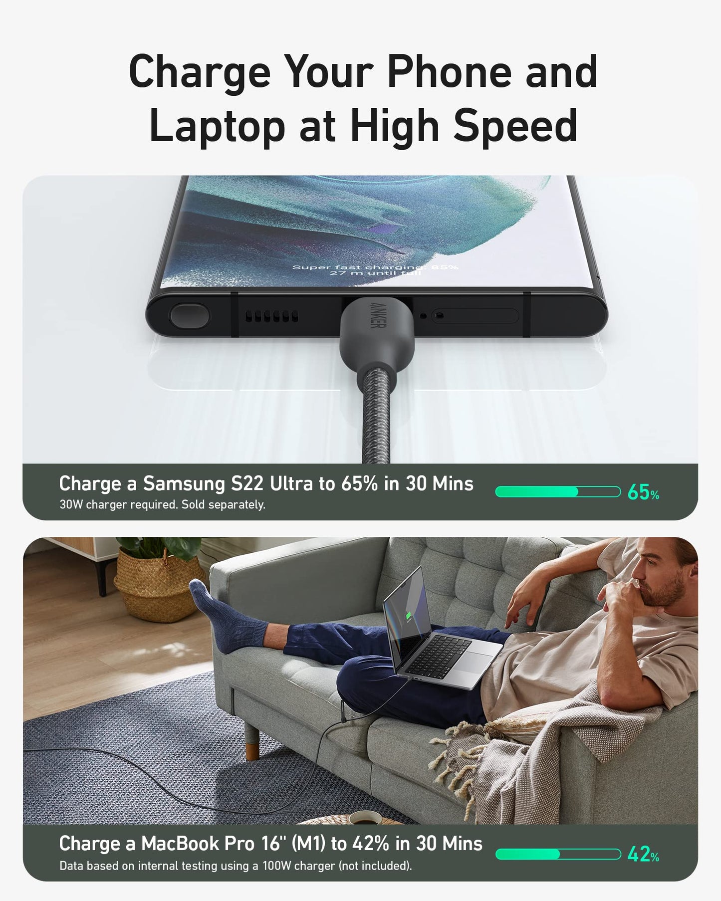 Anker <b>543</b> USB C to USB C Cable (240W, 10 ft) — photo 7 of 7