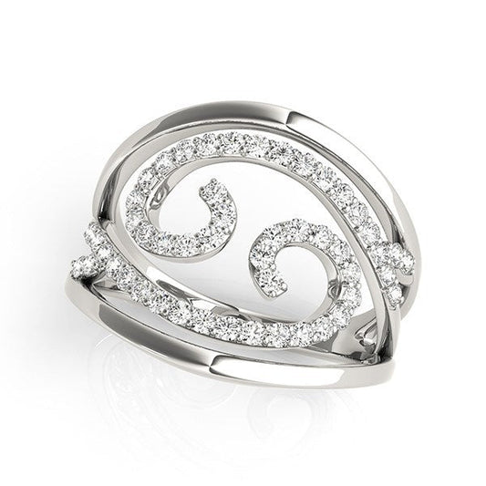 Swirl Design Diamond Ring in 14k White Gold (1/2 cttw) — photo 1 of 8