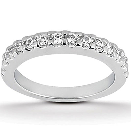 14k White Gold Shared Prong Diamond Wedding Ring Band — photo 1 of 4