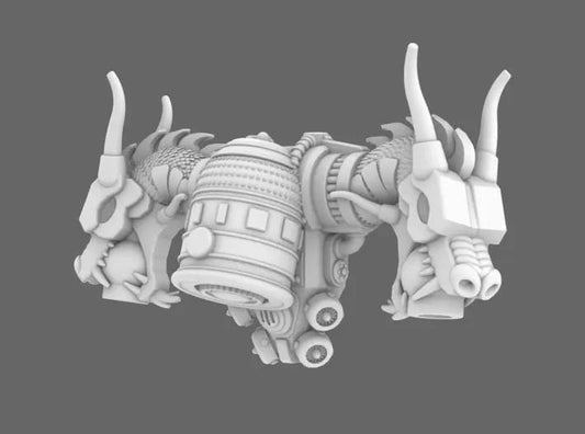 Cyber Samurái V10 Jet Pack Cabeza de Dragón – Mejora de Miniatura de 28mm (Descarga STL)
