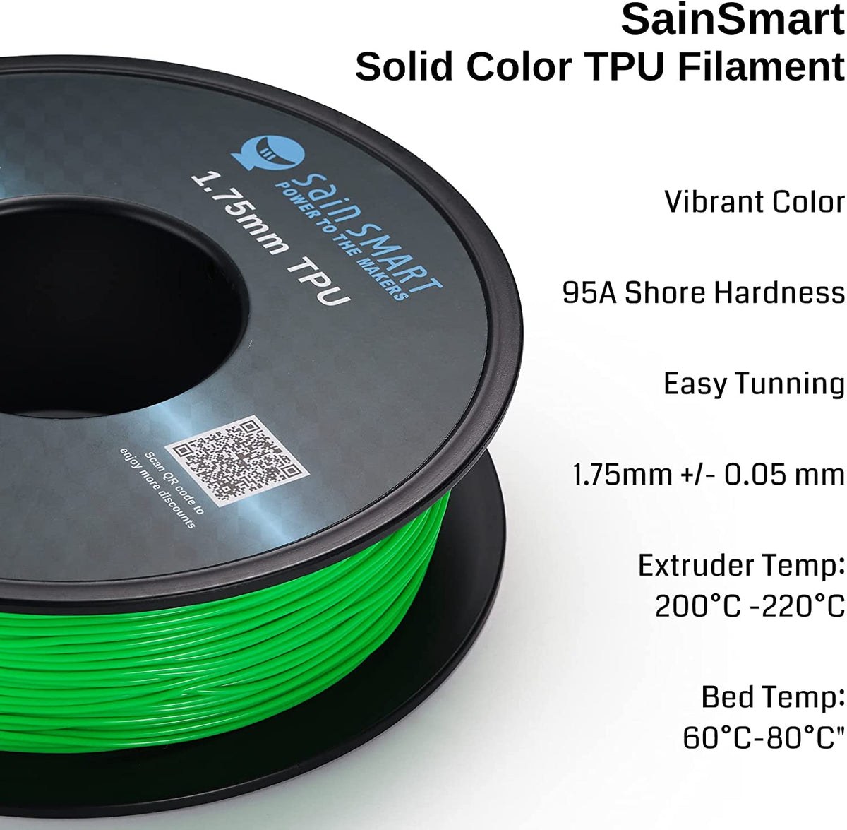 Neon Green, Cyberpunk Color TPU Filament 1.75mm 0.8kg/1.76lb — photo 3 of 7