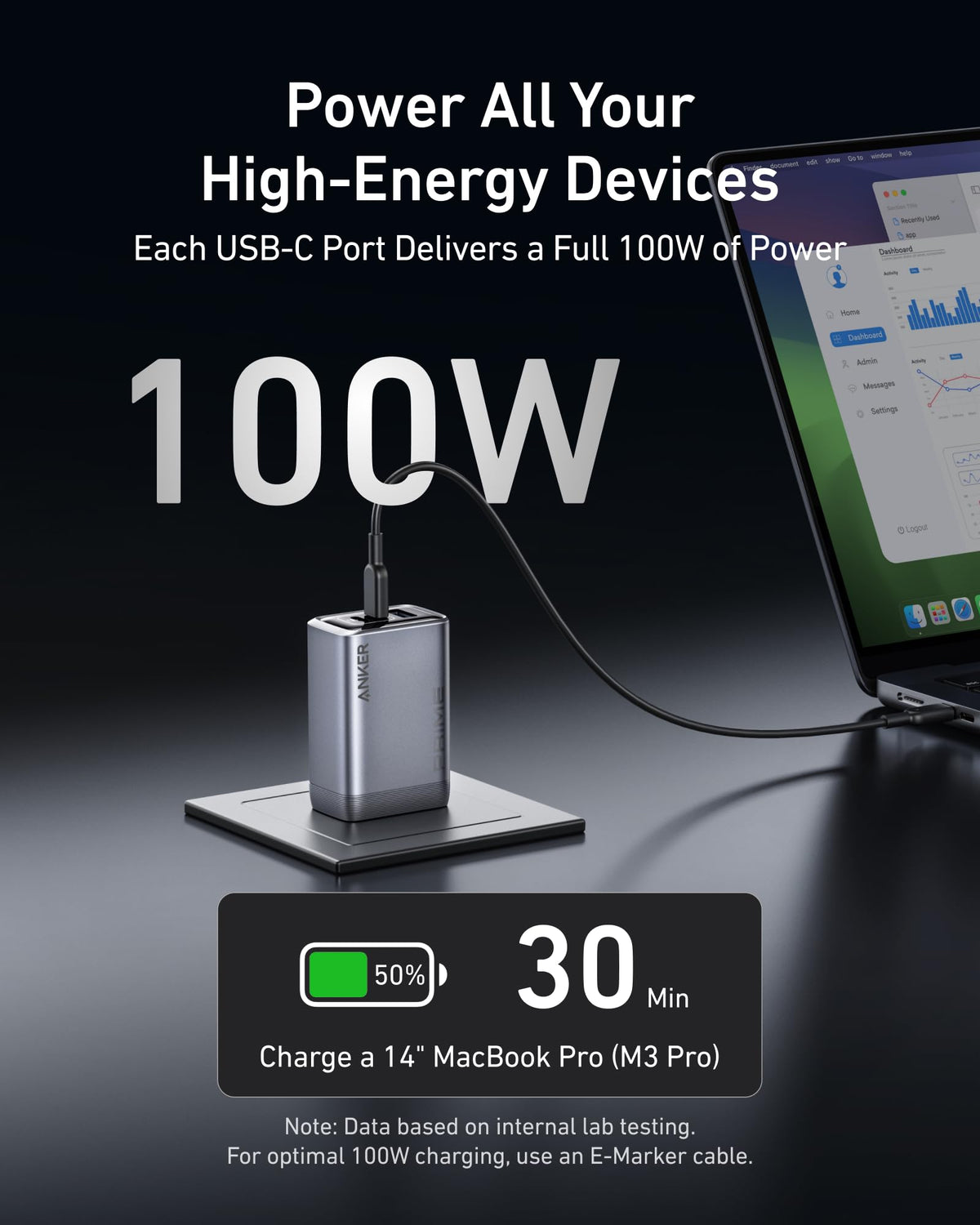 Anker Prime Charger (100W, 3 Ports, GaN) — photo 3 of 6