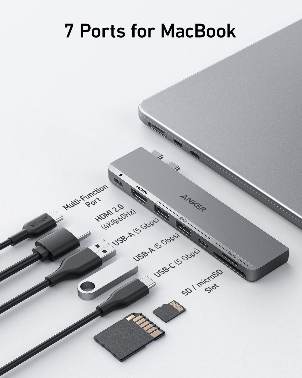 Anker <b>547</b> USB-C Hub (7-in-2, for MacBook) — photo 2 of 7