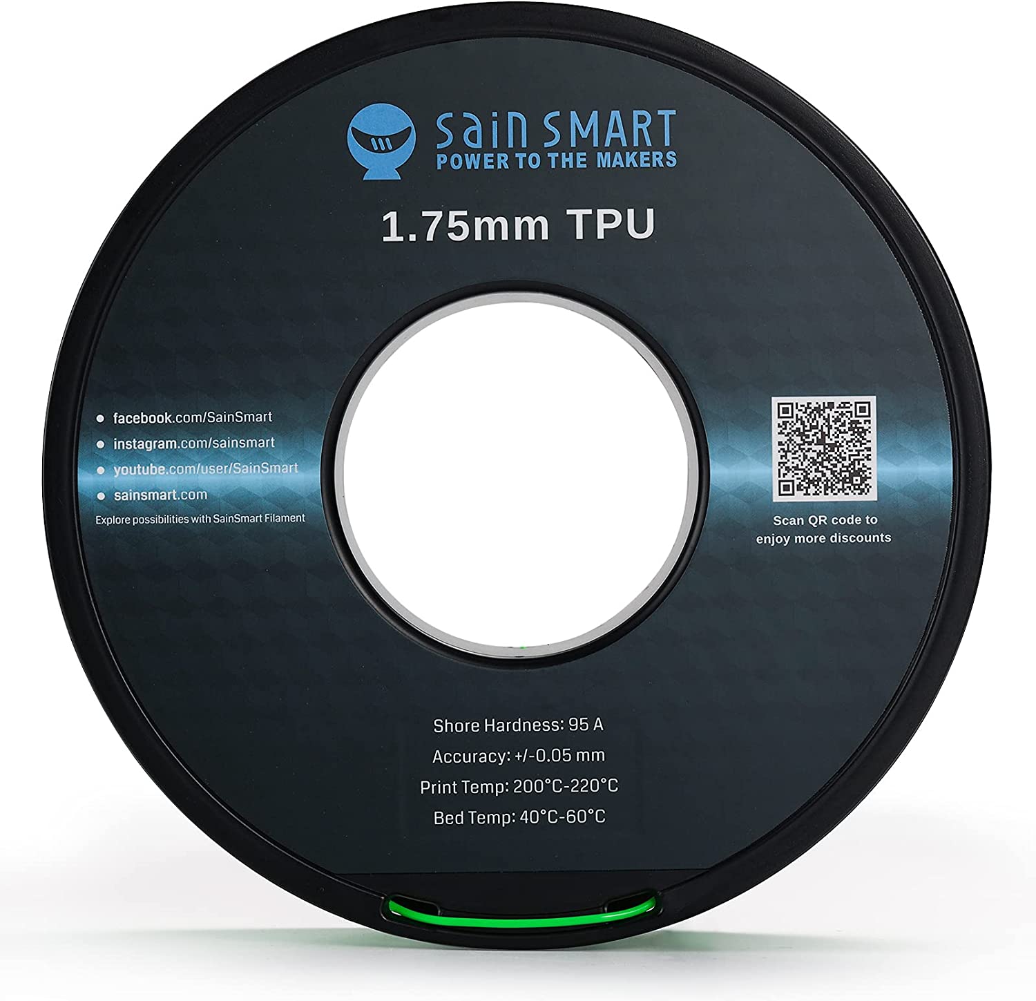 Neon Green, Cyberpunk Color TPU Filament 1.75mm 0.8kg/1.76lb — photo 7 of 7