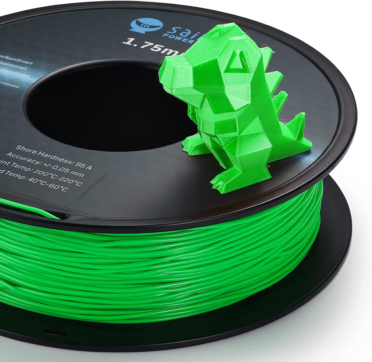 Neon Green, Cyberpunk Color TPU Filament 1.75mm 0.8kg/1.76lb — photo 4 of 7