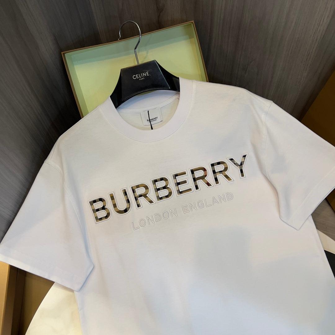 Burberry T-Shirt Without Collar 'White & Gold'