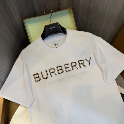 Burberry T-Shirt Without Collar 'White & Gold'