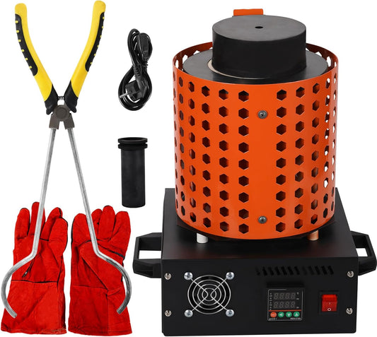 GTE Gold Melting Furnace – 1+3 KG Electric Digital Smelting Kiln Kit, 1800W 2100°F for Gold Silver Copper Aluminum (110V) — photo 1 of 10