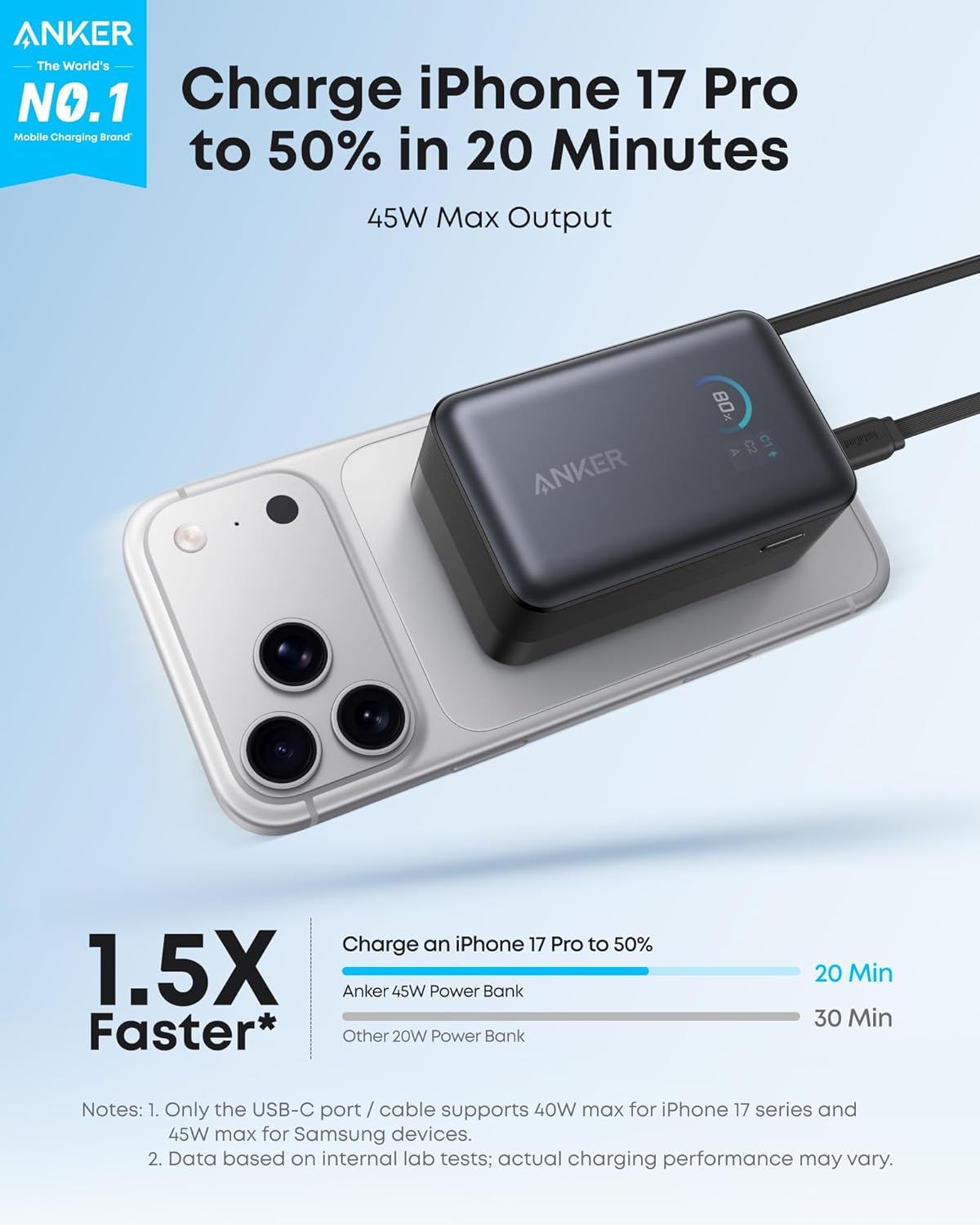 Anker Nano Power Bank (10K, 45W, Built-In Retractable USB-C Cable) — photo 2 of 10