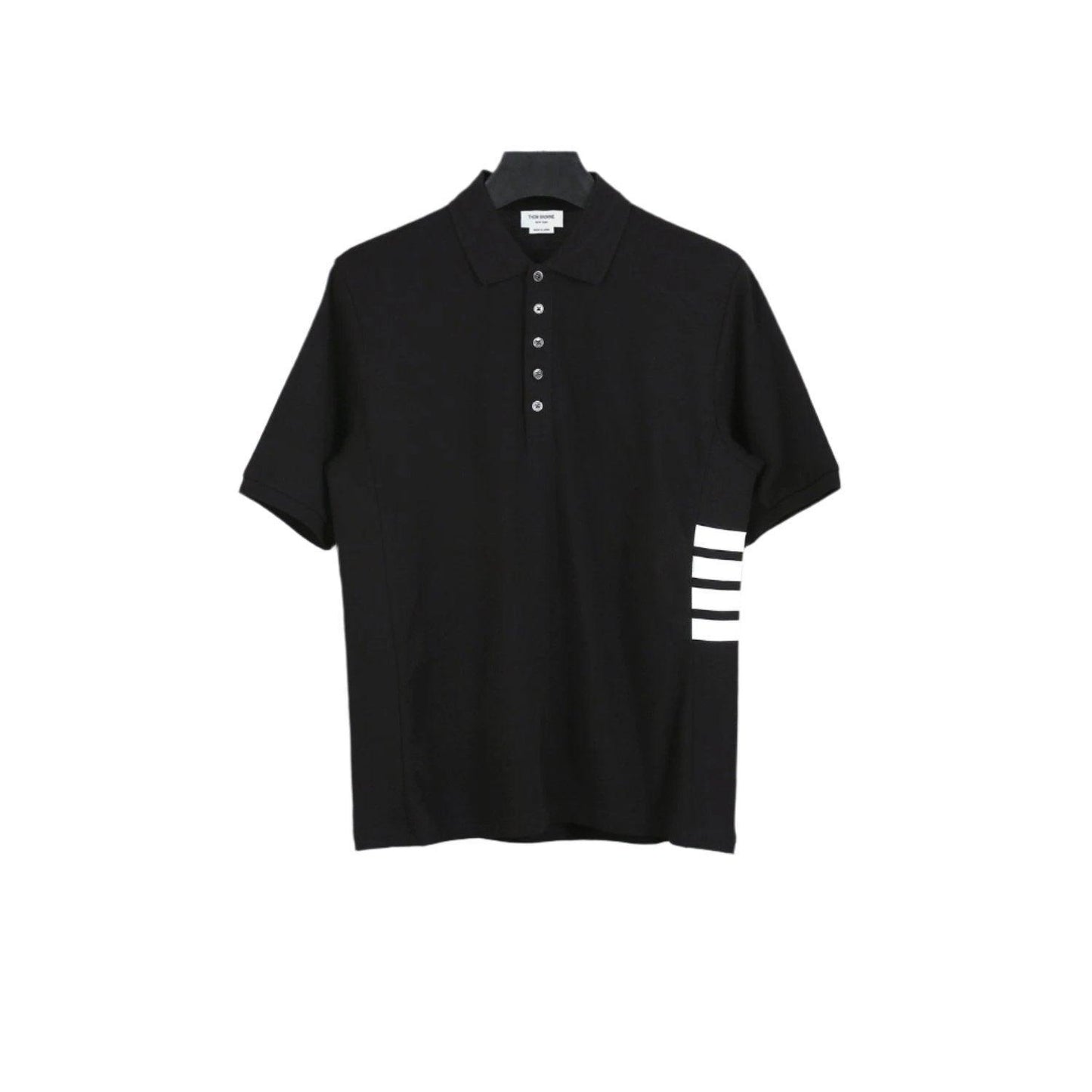 Thom Browne Black T-Shirt with Collar