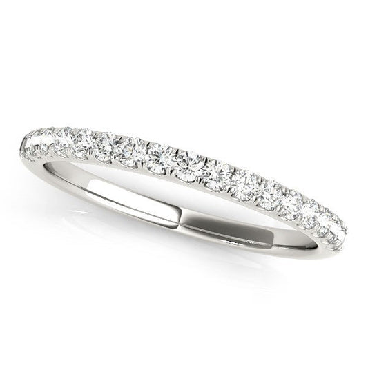 14k White Gold Diamond Scallop Setting Wedding Band (1/3 cttw) — photo 1 of 2
