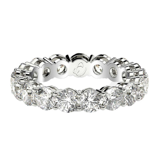 Round Cut Lab Grown Diamond Eternity Ring in 14k White Gold (3 cttw FG/VS2) — photo 2 of 10