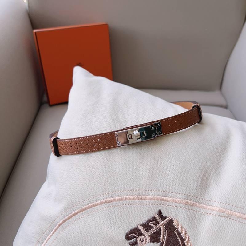 Hermes Men Silver Buckle Belt 'Brown'