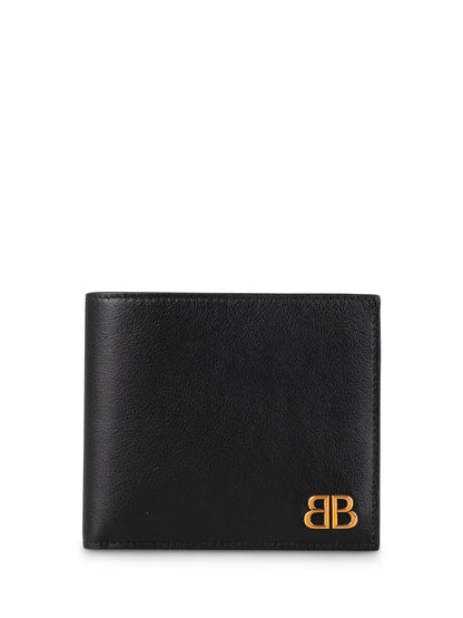 BALENCIAGA BB Logo Mini Leather Wallet