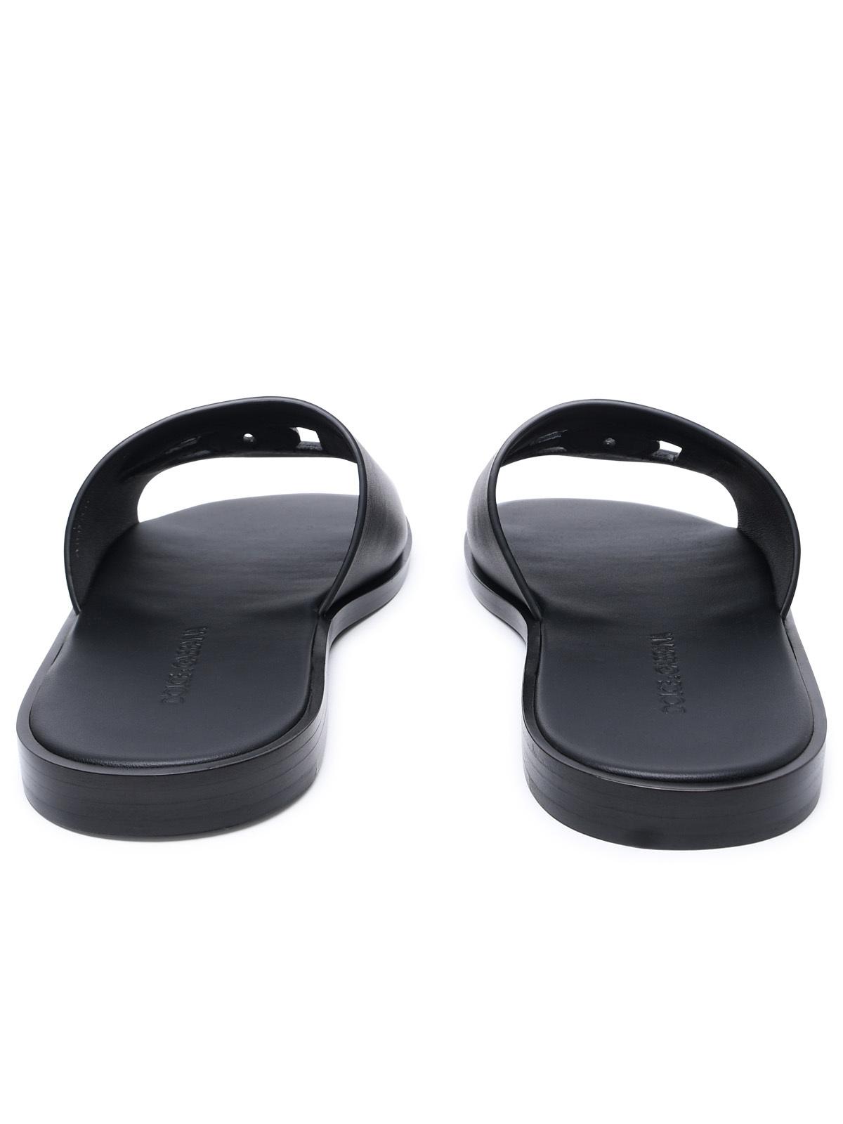 Dolce & Gabbana Black Nappa Slippers